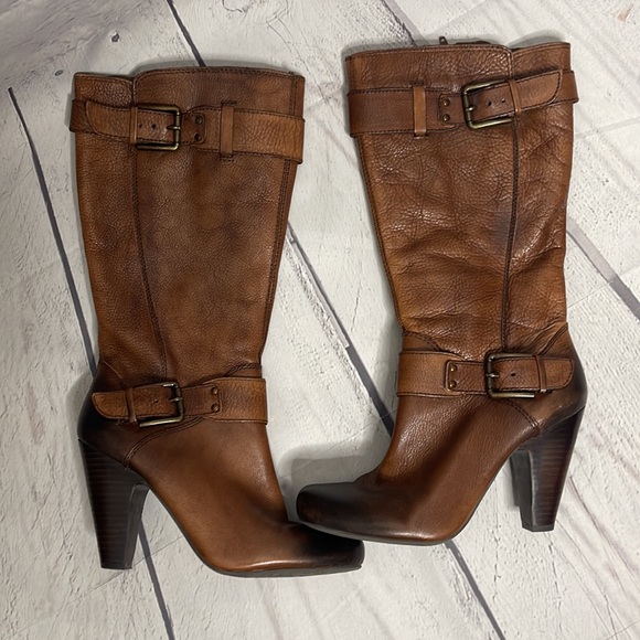 Arturo Chiang Bethina Tall Brown Heeled Boots Womens Sz 8.5! - Picture 2 of 10